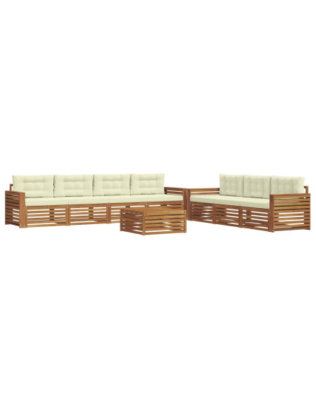 Set di divani con cuscino 8 pcs Naturale e Crema