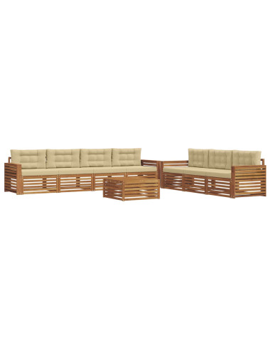 Set di divani con cuscino 8 pcs Naturale e Beige