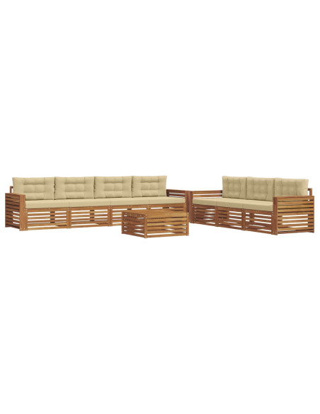 Set di divani con cuscino 8 pcs Naturale e Beige