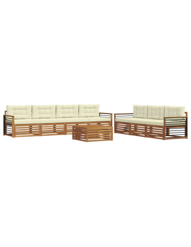 Set di divani con cuscino 8 pcs Naturale e Crema