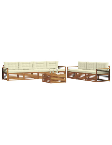 Set di divani con cuscino 8 pcs Naturale e Crema