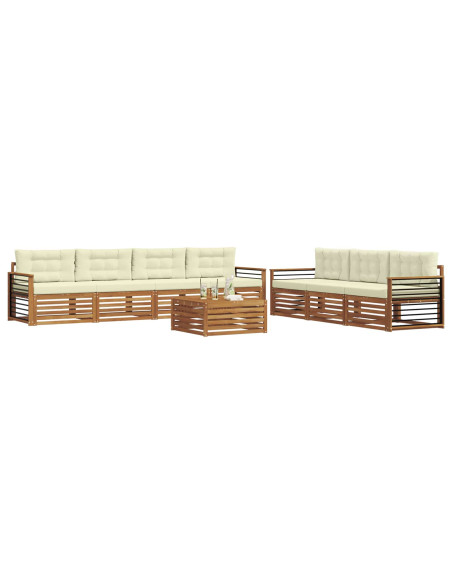 Set di divani con cuscino 8 pcs Naturale e Crema