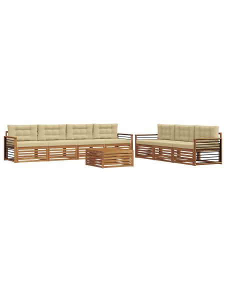 Set di divani con cuscino 8 pcs Naturale e Beige