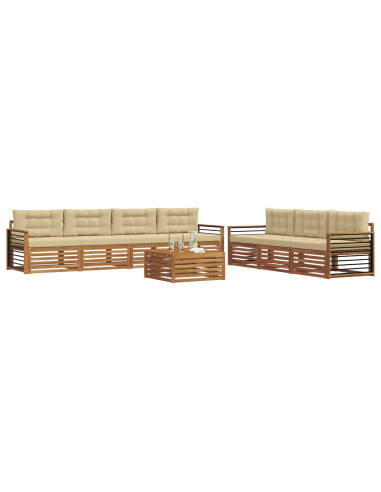 Set di divani con cuscino 8 pcs Naturale e Beige