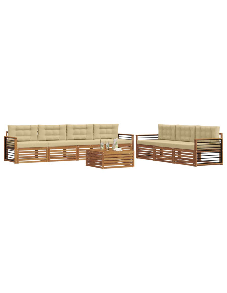 Set di divani con cuscino 8 pcs Naturale e Beige