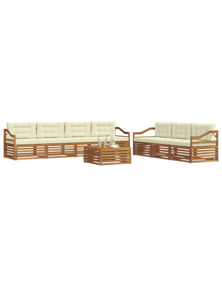 Set di divani con cuscino 8 pcs Naturale e Crema