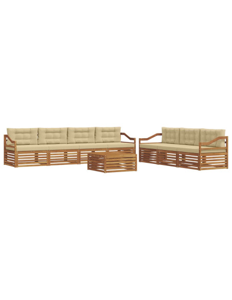 Set di divani con cuscino 8 pcs Naturale e Beige