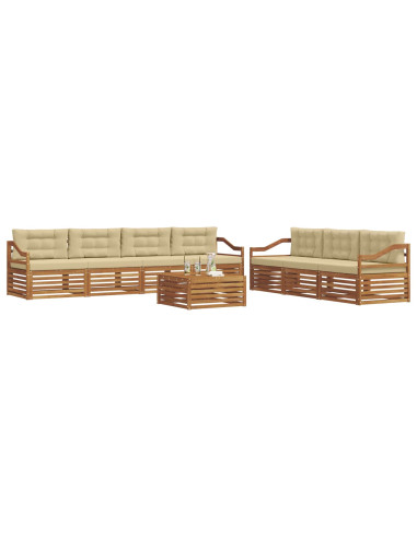 Set di divani con cuscino 8 pcs Naturale e Beige