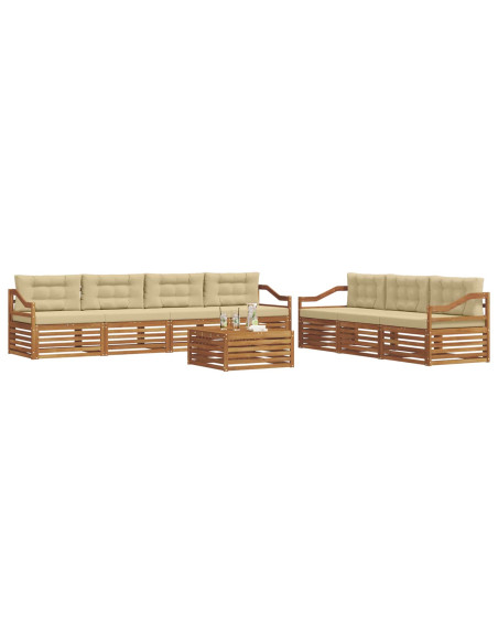 Set di divani con cuscino 8 pcs Naturale e Beige