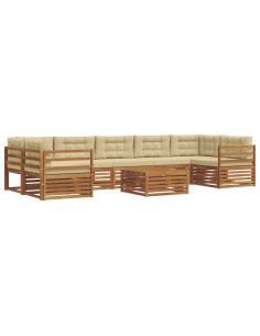 Set di divani con cuscino 8 pcs Naturale e Beige 2