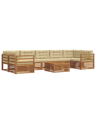 Set di divani con cuscino 8 pcs Naturale e Beige