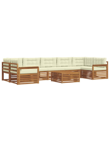 Set di divani con cuscino 8 pcs Naturale e Crema