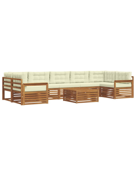 Set di divani con cuscino 8 pcs Naturale e Crema