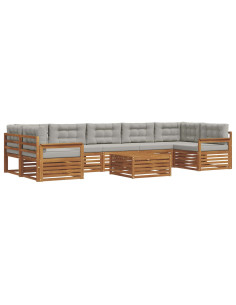 Set di divani con cuscino 24 pcs Grigio Naturale e Chiaro 2