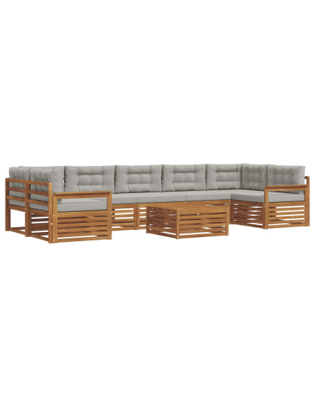 Set di divani con cuscino 24 pcs Grigio Naturale e Chiaro