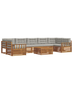 Set di divani con cuscino 24 pcs Grigio Naturale e Chiaro 2