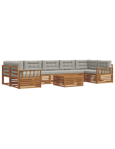 Set di divani con cuscino 24 pcs Grigio Naturale e Chiaro