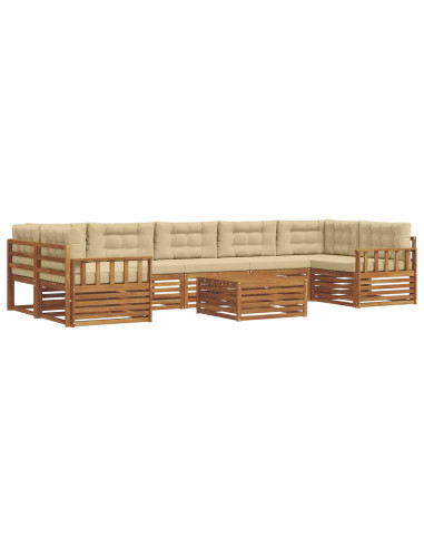 Set di divani con cuscino 8 pcs Naturale e Beige