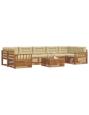 Set di divani con cuscino 8 pcs Naturale e Beige
