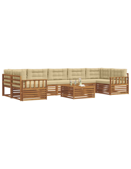 Set di divani con cuscino 8 pcs Naturale e Beige