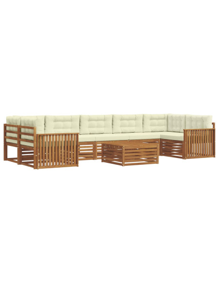 Set di divani con cuscino 8 pcs Naturale e Crema