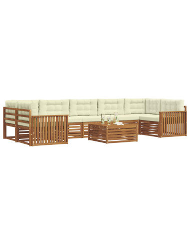 Set di divani con cuscino 8 pcs Naturale e Crema