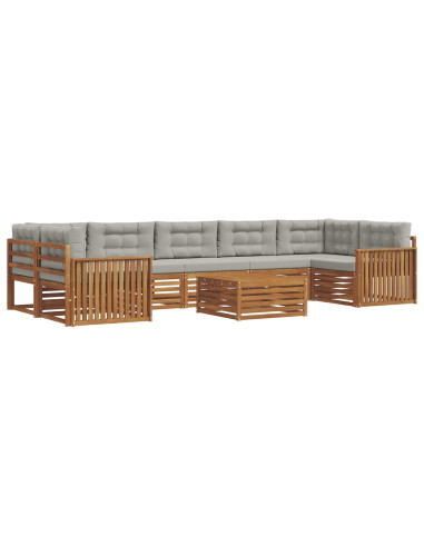 Set di divani con cuscino 24 pcs Grigio Naturale e Chiaro