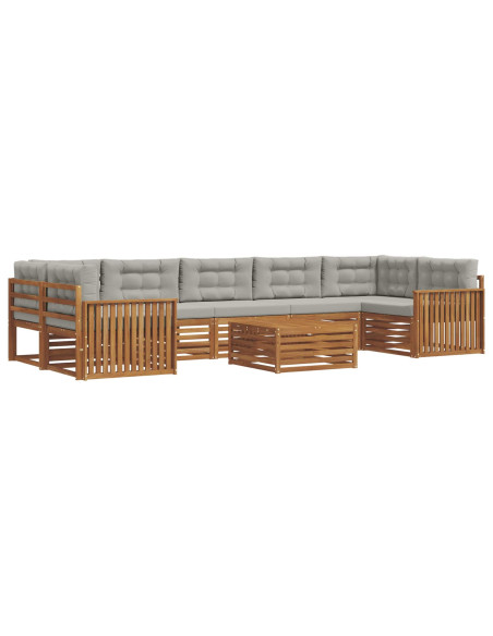 Set di divani con cuscino 24 pcs Grigio Naturale e Chiaro
