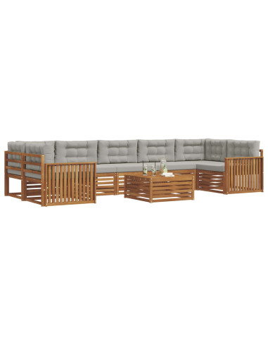 Set di divani con cuscino 24 pcs Grigio Naturale e Chiaro