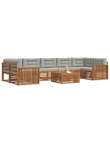Set di divani con cuscino 24 pcs Grigio Naturale e Chiaro
