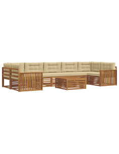 Set di divani con cuscino 8 pcs Naturale e Beige 2
