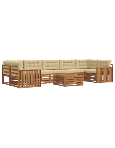 Set di divani con cuscino 8 pcs Naturale e Beige