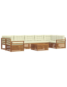 Set di divani con cuscino 8 pcs Naturale e Crema 2