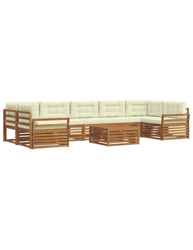 Set di divani con cuscino 8 pcs Naturale e Crema