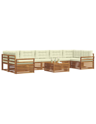 Set di divani con cuscino 8 pcs Naturale e Crema
