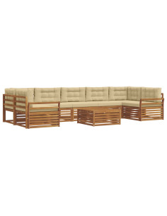 Set di divani con cuscino 8 pcs Naturale e Beige 2