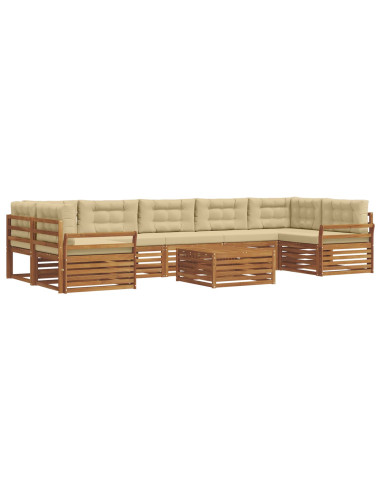 Set di divani con cuscino 8 pcs Naturale e Beige