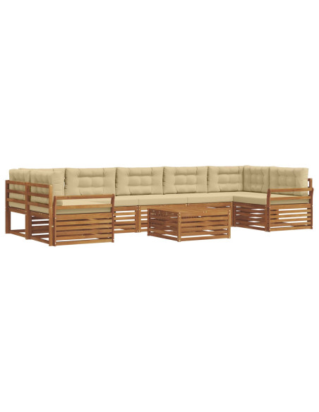 Set di divani con cuscino 8 pcs Naturale e Beige