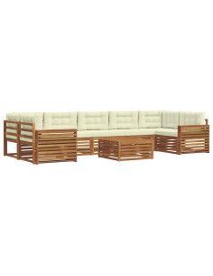 Set di divani con cuscino 8 pcs Naturale e Crema 2