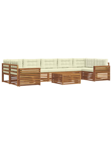 Set di divani con cuscino 8 pcs Naturale e Crema