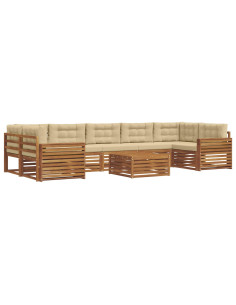 Set di divani con cuscino 8 pcs Naturale e Beige 2