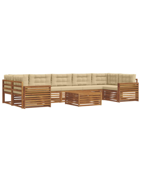 Set di divani con cuscino 8 pcs Naturale e Beige