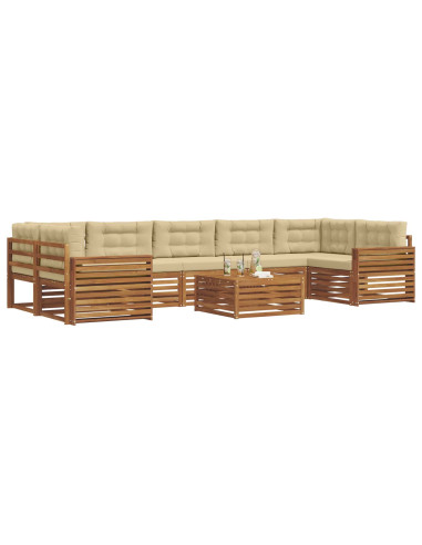 Set di divani con cuscino 8 pcs Naturale e Beige