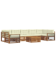 Set di divani con cuscino 8 pcs Naturale e Crema 2