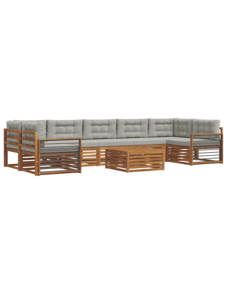 Set di divani con cuscino 24 pcs Grigio Naturale e Chiaro