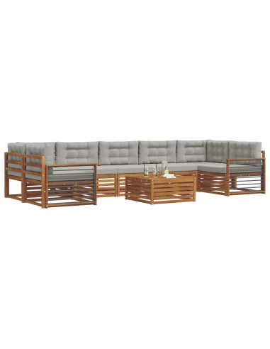 Set di divani con cuscino 24 pcs Grigio Naturale e Chiaro