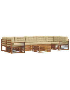 Set di divani con cuscino 8 pcs Naturale e Beige 2