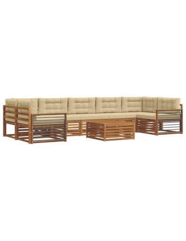 Set di divani con cuscino 8 pcs Naturale e Beige