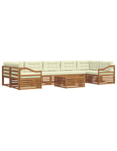 Set di divani con cuscino 8 pcs Naturale e Crema 2