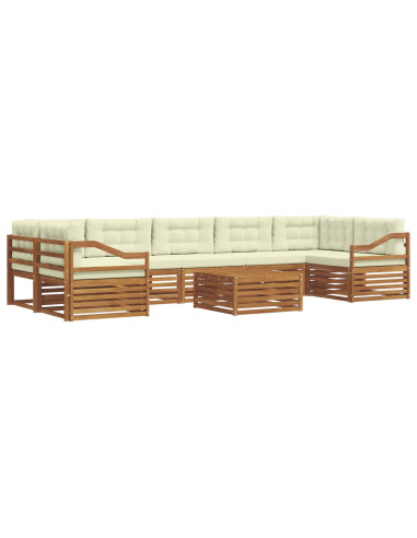 Set di divani con cuscino 8 pcs Naturale e Crema